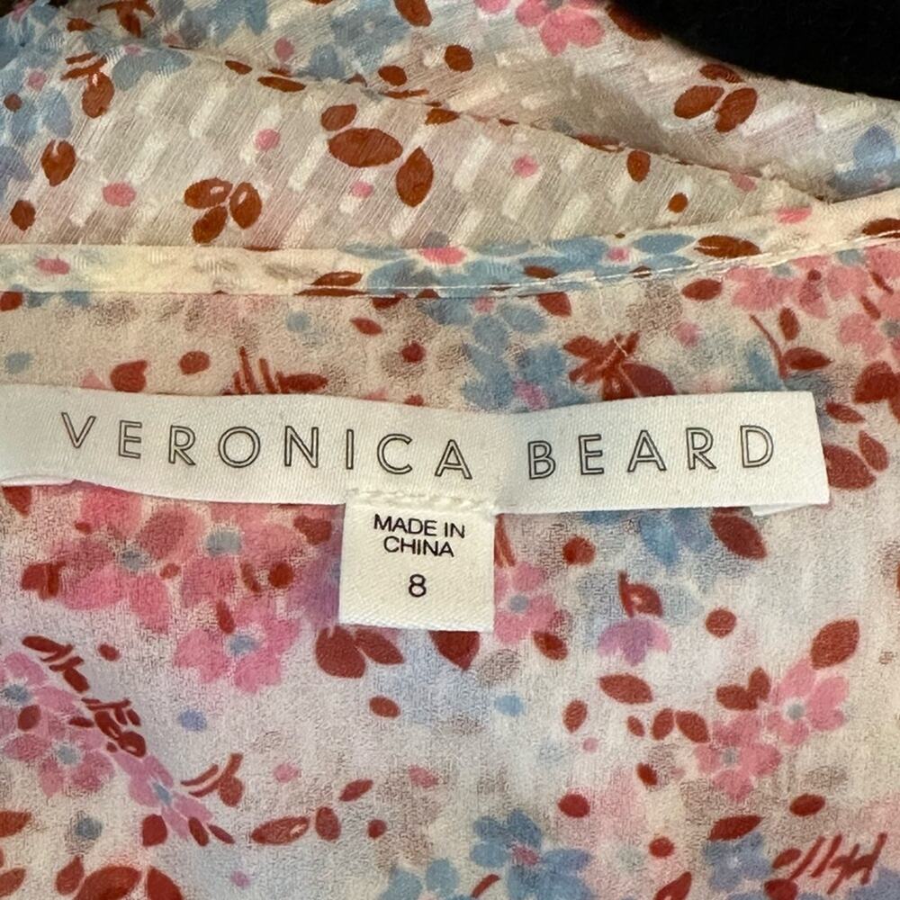 Veronica Beard Floral Silk Ruched Sean Mini Dress Size 8 - Picture 5 of 14